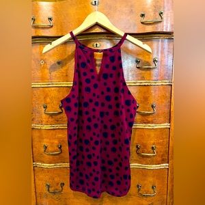 Stitchfix halter top. Deep maroon with navy accents.